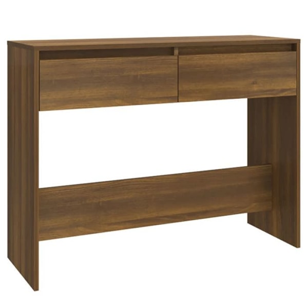 Funktionsdygtig og stilfuld konsolbord med skuffer 100 x 35 x 76,5 cm i brunt ingeniørtræ DEC031844 kastanj