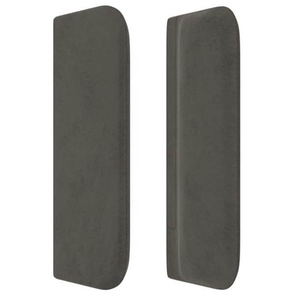 Sengegavl med tilbehør til seng, soveværelse, møbel med sidekant 203 x 16 x 78/88 mørkegrå velour