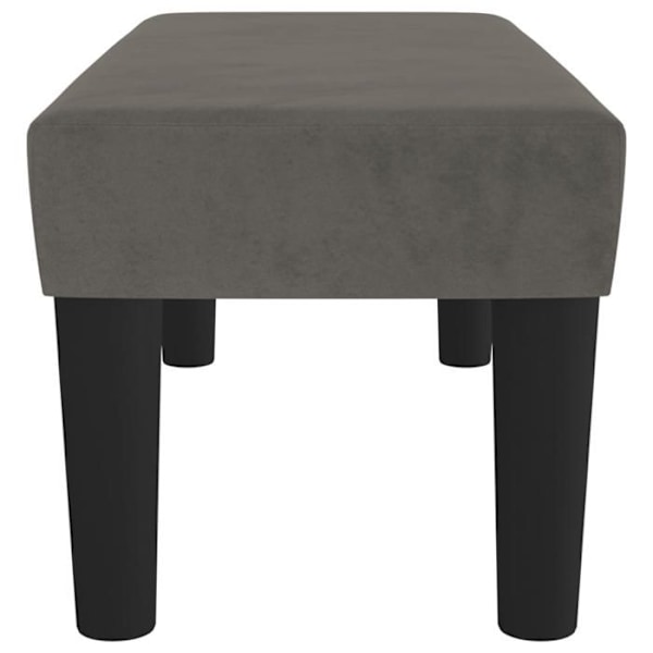 Bænk i klassisk design 70 x 30 x 30 cm i gråt velour og MDF DEC024674 Grå