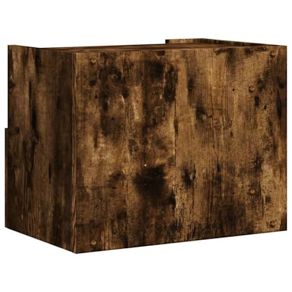 Væghængt natbord med skuffe og åbent rum 45 x 30 x 35 cm brunt ingeniørtræ DEC034260 kastanj