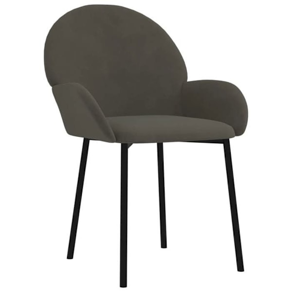 Sæt med 2 klassisk designede spisebordsstole i mørkegrå stof DEC025523 Grå