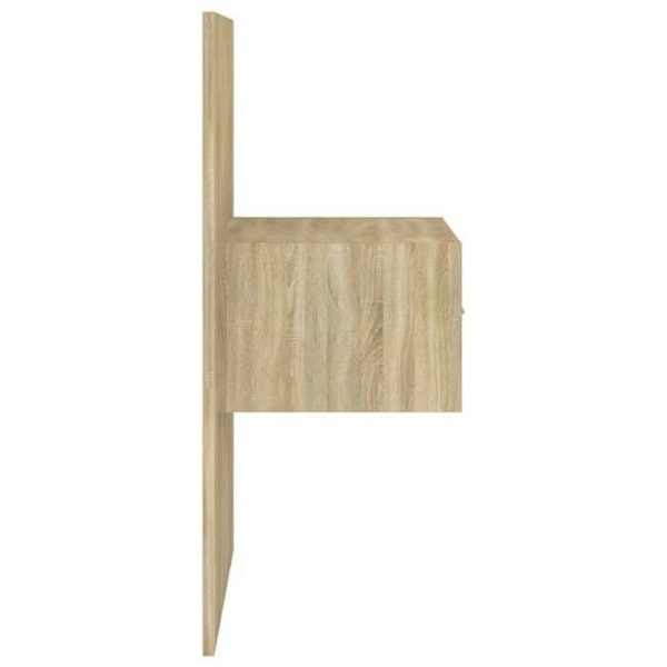 Væghængt natbord med skuffe 48,5 x 32,5 x 80 cm i ingeniørtræ i eg farve DEC034279 kastanj