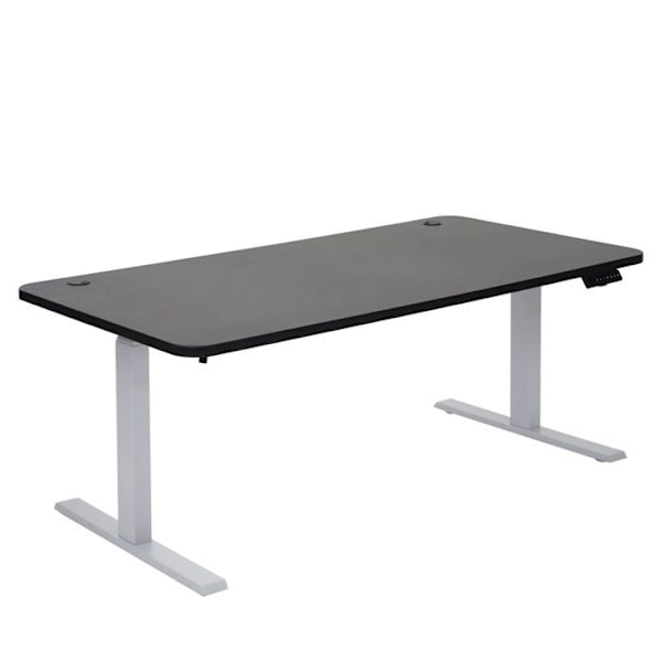 Sähkösäädettävä työpöytä tietokoneelle 160x80cm 53kg MDF Musta, Harmaa 04_0001406 Grå