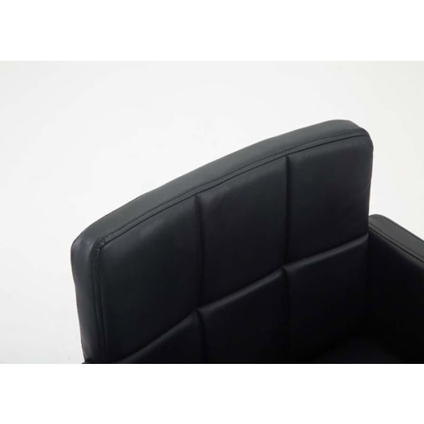 Lounge stol med polstrede armlæn der kan dreje 360° i sort PVC og krommetal 10_0002805 Metall