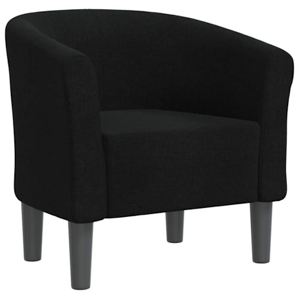 Lounge stol komfortabel sæde rund ryg moderne design i sort stof DEC026471 Svart