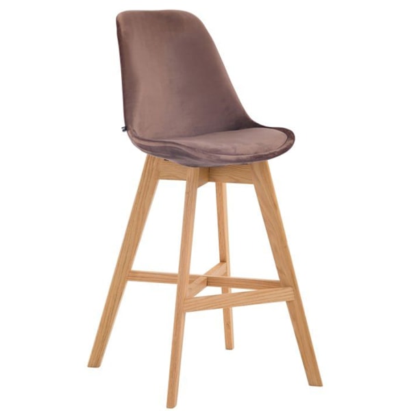 Barstol hög design i modern skandinavisk stil i brun sammet