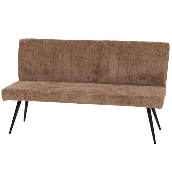 Matbordsoffa - Ej specificerad - 160 cm - Brunt chenilletyg - Metall - 3 platser kastanj