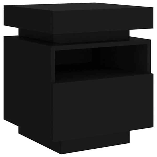 Sängbord med låda och RGB LED-ljus 40 x 39 x 48,5 cm svart ingenjörsträ DEC032780 kastanj