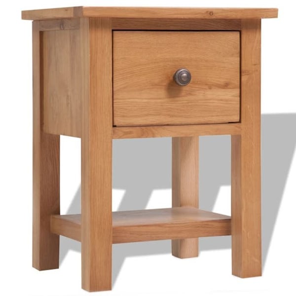 Sæt med 2 natborde med skuffe og hylde 36 x 30 x 47 cm eg og MDF DEC034751 kastanj