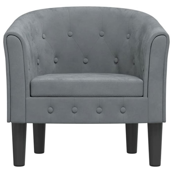Lounge stol komfortabel sæde moderne design i mørkegrå fløjl tufted DEC026452 Grå