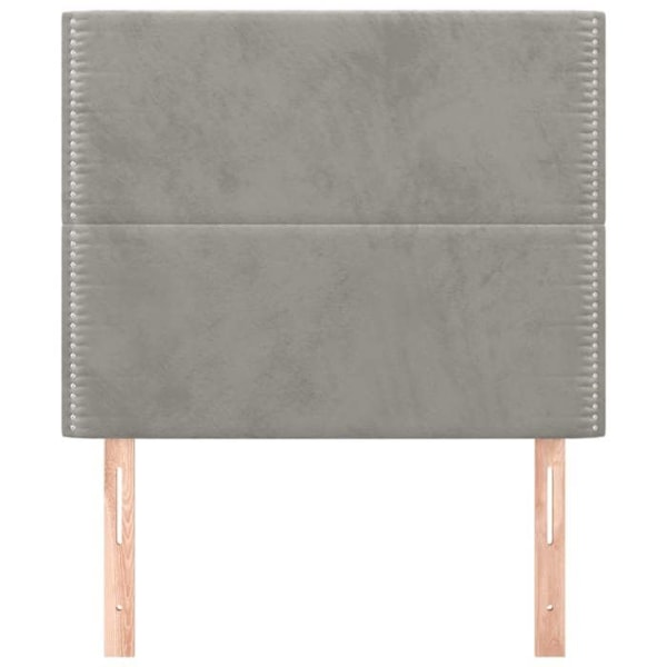 Sänggavel - Klassisk - 100x5x78/88 cm - Ljusgrå sammet - 2 delar - Elegant Ljusgrått