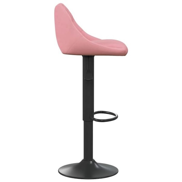 Sæt med 2 barstole høje stole i rosa velour med diamantsting og sort stål DEC029841 Svart