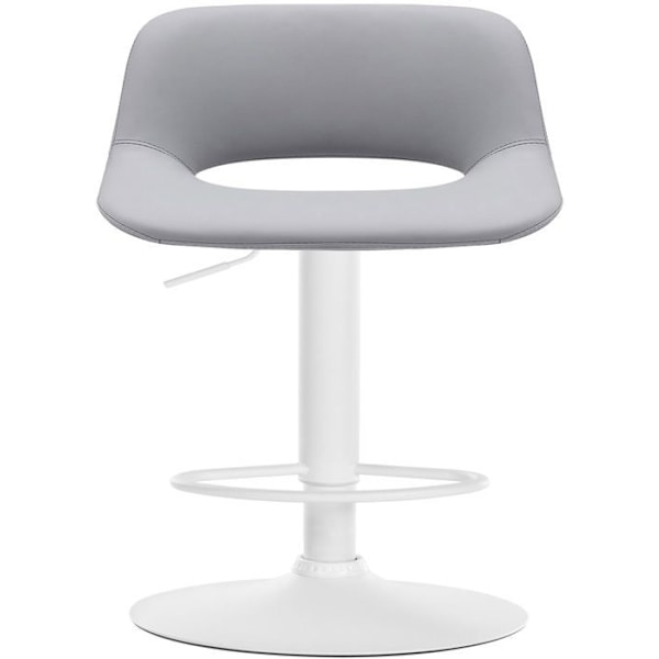 Baari stoolit korkeat tuolit x2 PVC harmaalla jalkatuella valkoisella metallijalalla 10_0004069 Vit