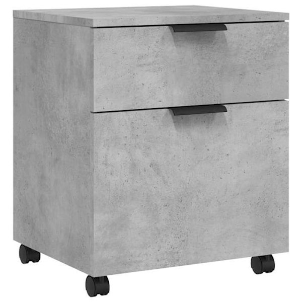 Caisson à tiroirs meuble de bureau sur roulettes mobile gris béton 45 x 38 x 54 cm gris DEC024564 Grå