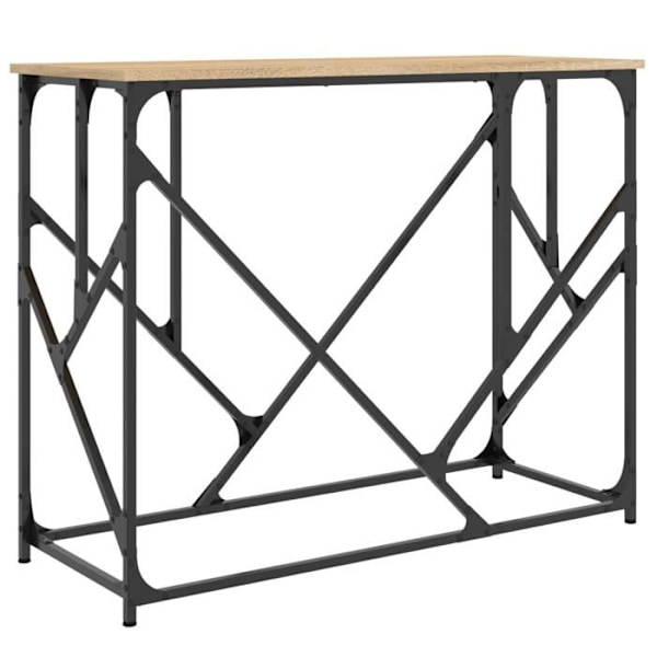 Bordsskåp praktisk konsol för en organiserad entré 100 x 40 x 80 cm ingenjörsträ och metall DEC031921 kastanj