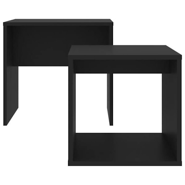 Set av två sidobord 48 x 30 x 45 cm svart ingenjörsträ DEC031258 kastanj