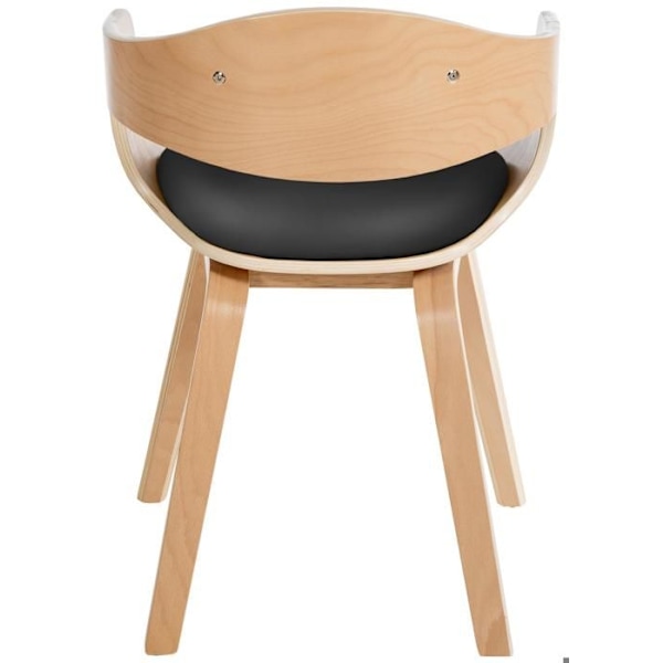 Designermiddagsstol i skandinavisk stil i sort PVC med lys træstruktur 10_0001911 kastanj