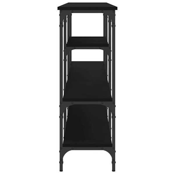 Funktionsdygtig og stilfuld konsolbord med hylder 160 x 29 x 80 cm i sort ingeniørtræ og metal DEC032117 kastanj