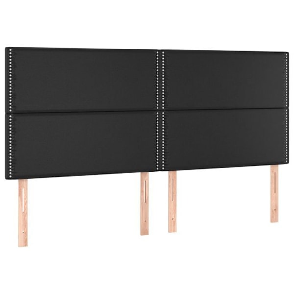 Hovedgærde til sengeaccessoire til soveværelse møbel i 4 dele 100 x 5 x 78/88 cm syntetisk sort TDL0205978 Svart