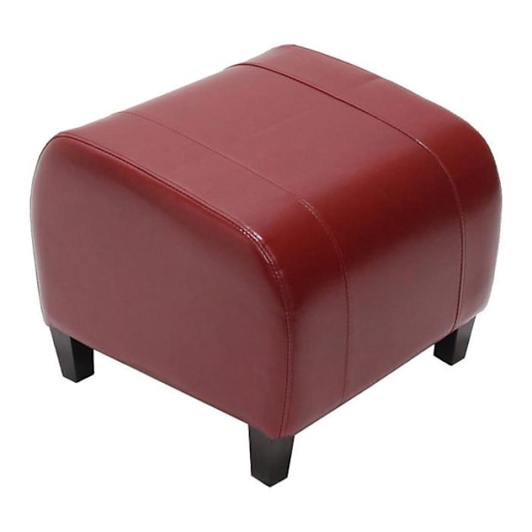 Taburett sittpuff kub läder + syntetisk 37x45x47 cm röd 04_0005339 Röd
