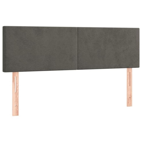 Hovedgærde til seng, soveværelse, møbel i 2 dele, 72 x 5 x 78/88, mørkegrå velour.