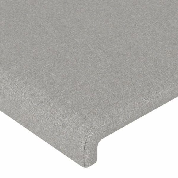 Sängyheadboard lisävaruste sänky makuuhuone huonekalu LED 103 x 16 x 118/128 vaaleanharmaa kangas Ljusgrått