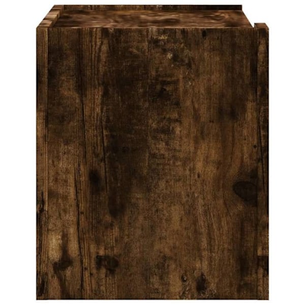 Væghængt natbord med skuffe og åbent rum 45 x 30 x 35 cm brunt ingeniørtræ DEC034260 kastanj