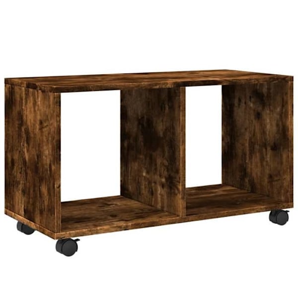 Rullande skåp ek rökt 72 x 33 x 42,5 cm ingenjörsträ brun DEC031377 kastanj
