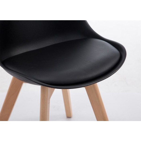 Ruokapöydän tuoli x1 skandinaavinen design PVC:stä ja mustasta muovista, 4-jalkainen vaaleasta puusta 10_0003269 kastanj