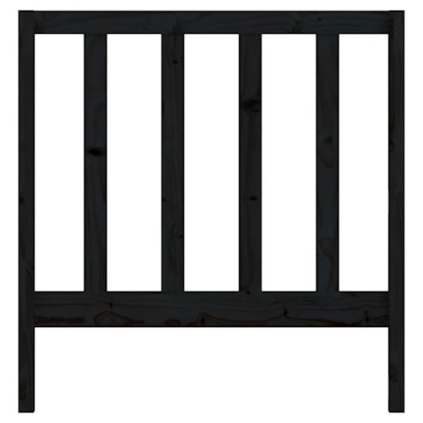Sänggavel - Furu - 95x4x100 cm - Svart - Modern - Design med ribbor Svart