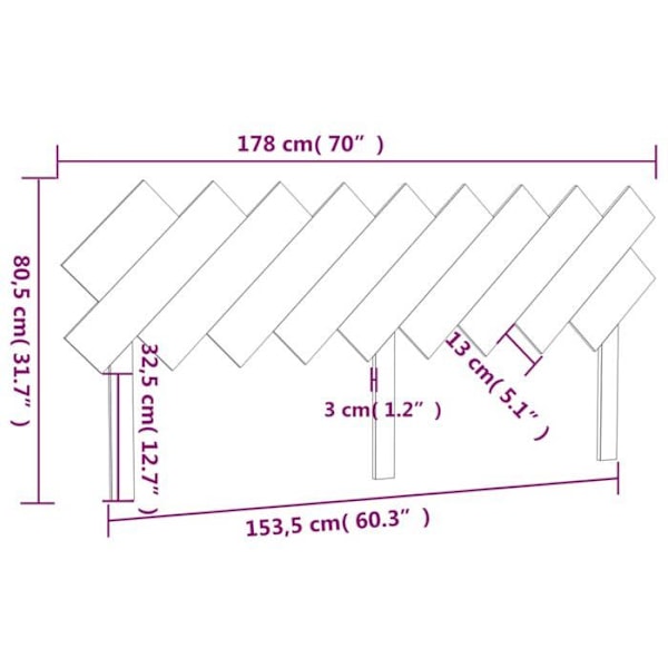 Sengegavl tilbehør til seng soveværelse møbel 178 x 3 x 80,5 hvid fyrretræ