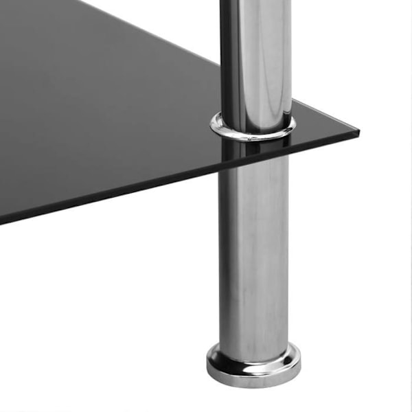 Side table living room 45 x 50 x 45 cm tempered glass transparent and steel DEC032544 Transparent