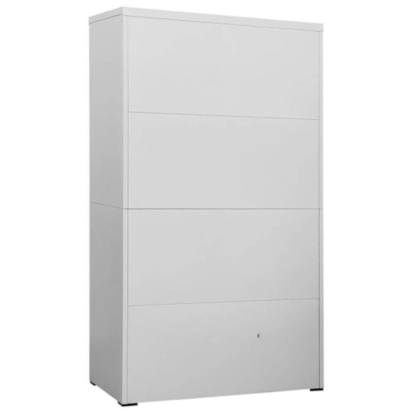 Caisson à tiroirs meuble de bureau armoire à dossiers 5 tiroirs 90 x 46 x 164 cm i grått stål DEC024545 Grå