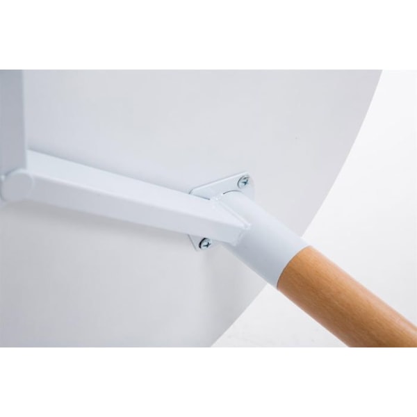 Apupöytä - Décoshop26 - TAB10010 - Pyöreä - Vaalea puu - Ø80 cm - Mattavalkoinen Matt vit