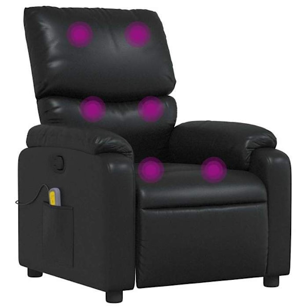 TV afslapningsstol med massagefunktion, justerbar i sort PVC DEC027035 Svart