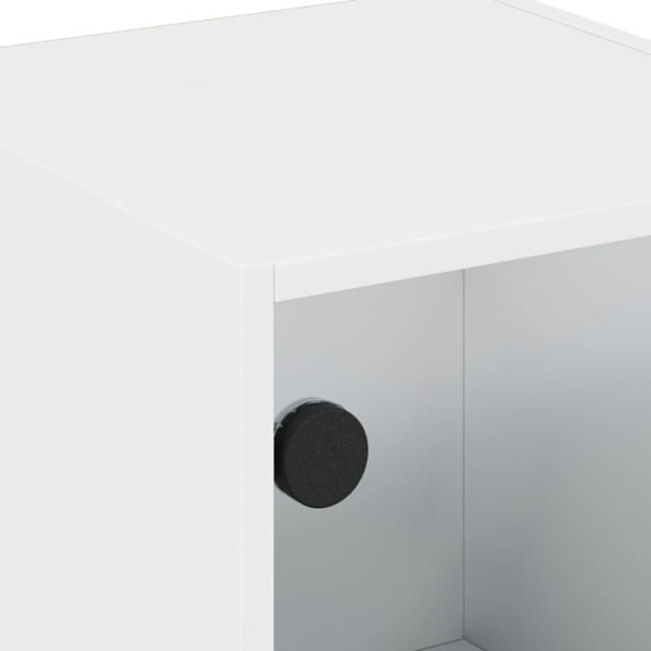 Natteskab med glasdør 35 x 37 x 42 cm hvidt ingeniørtræ og glas DEC033264 Vit