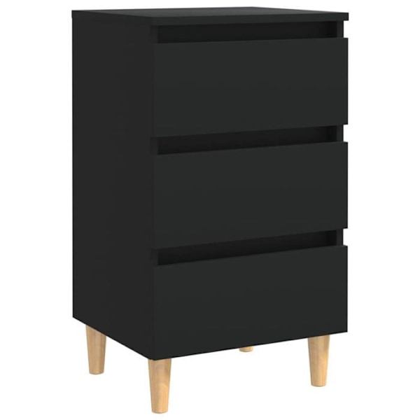 Sæt med 2 natborde med 3 skuffer 40 x 35 x 69 cm sort ingeniørtræ DEC035947 kastanj