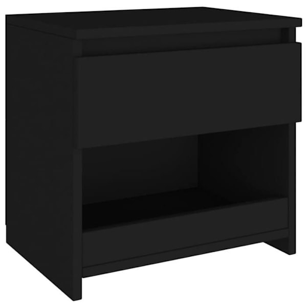 Sæt med 2 natborde med skuffe og åbent rum 40 x 30 x 39 cm sort spånplade DEC035500 Svart