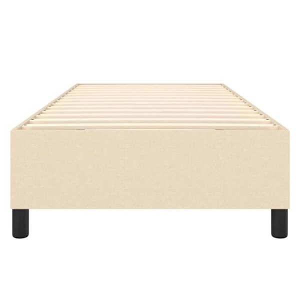 Sängram - TDL - 80x200 cm - Cremefärgad tyg - 1 plats - Plywood-lameller Grädde