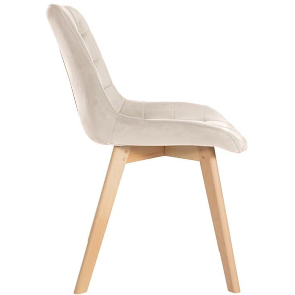Pakke med 2 designermiddagsstole i skandinavisk stil med firkantede syninger i cremelæder og lysetræsbade 10_0001684 kastanj
