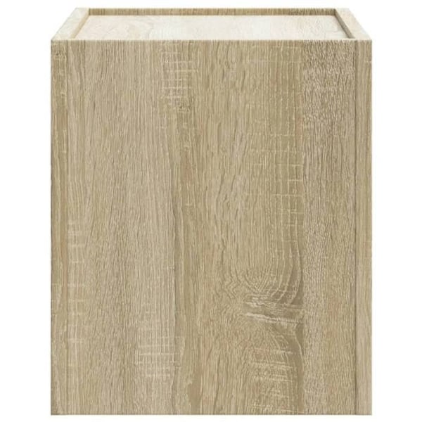 Væghængt natbord med to skuffer 45 x 30 x 35 cm ingeniørtræ i egetræfarve DEC034287 kastanj