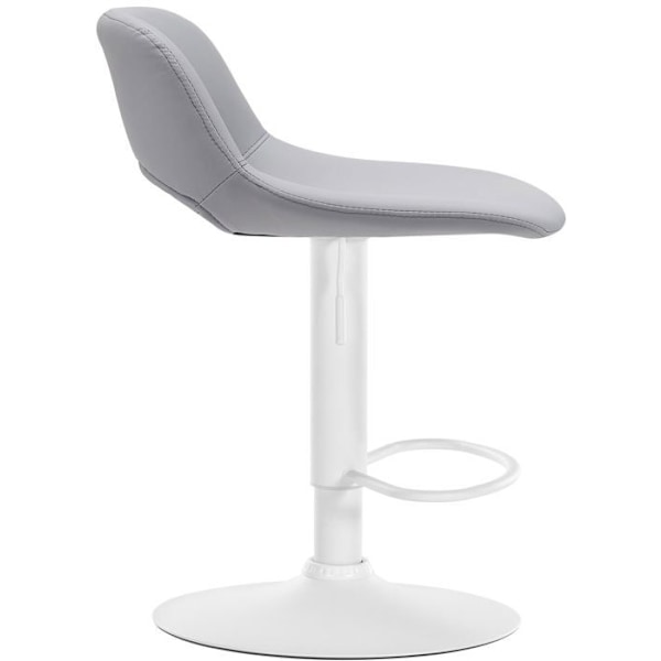 Baari stoolit korkeat tuolit x2 PVC harmaalla jalkatuella valkoisella metallijalalla 10_0004069 Vit