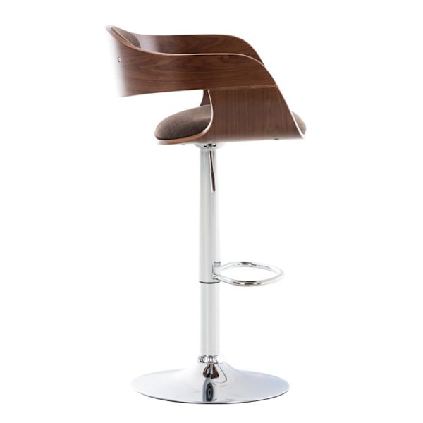 Set med 2 barstolar i skandinaviskt design i brun tyg och struktur i valnötsträ 10_0004249 kastanj