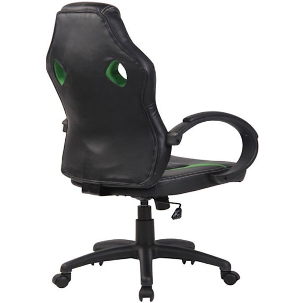 Ergonomisk gaming kontorstol i grøn PVC og plastik 10_0002759 Guld