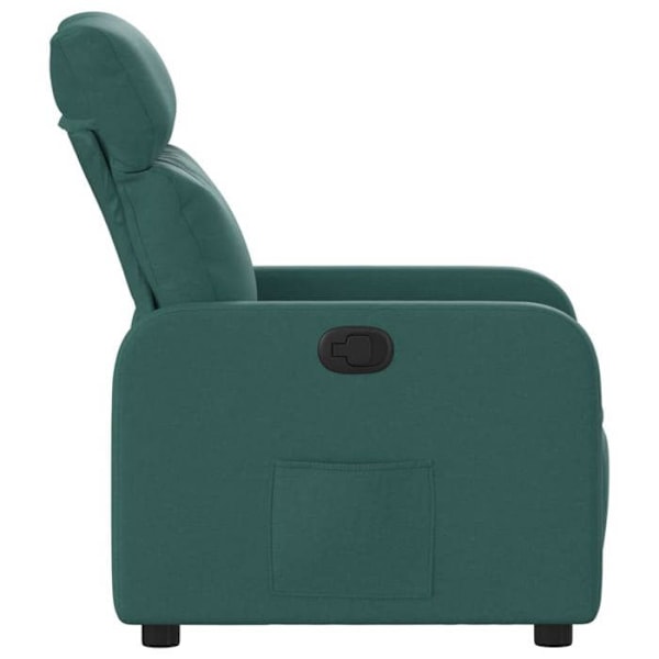 Fauteuil relax TV med komfortabel polstring, manuelt hældningsfunktion i mørkegrøn stof DEC028215 Guld