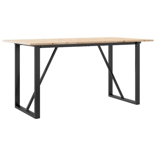 Industriel design spisebord 140 x 80 x 75 cm i massiv fyrretræ og stål DEC036782 kastanj