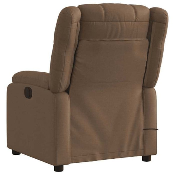 Relaxationsstol med elektrisk vippefunktion og 6 massagepunkter i brun stof DEC027794 kastanj