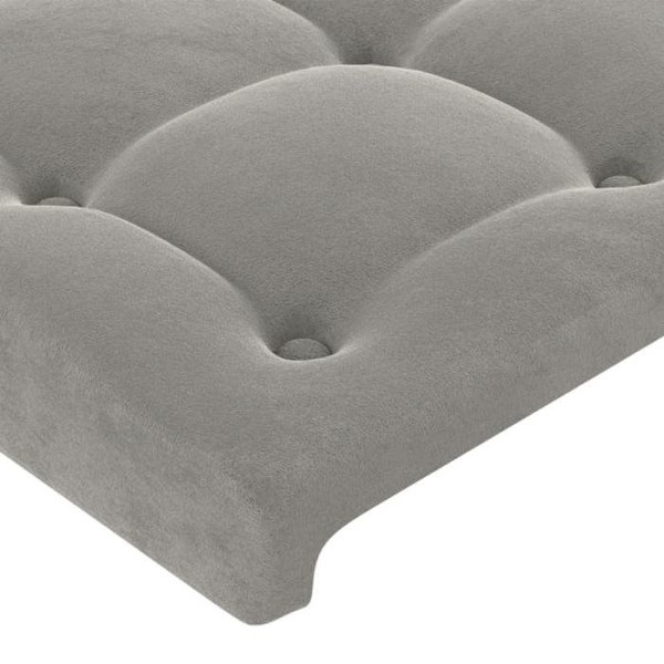 Senggavl tilbehør til soveværelse møbel med LED 83 x 16 x 118/128 cm lysegrå velour TDL0201256