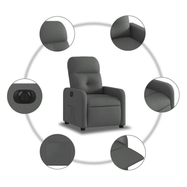 Sähkösäätöinen erittäin mukava tummanharmaa TV-leroytuoli DEC028348 Grå