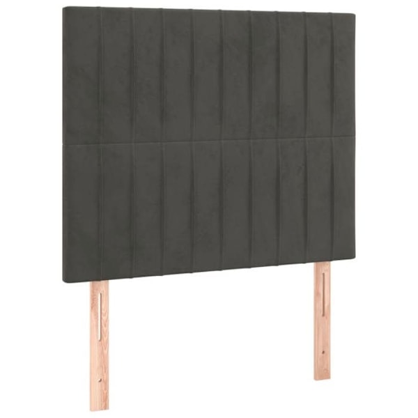 Hovedgærde - Klassisk - 100x5x78/88 cm - Mørkegrå velour - Elegant og komfortabel Mörkgrå